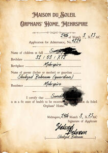 Sunday's Orphanage Certificate