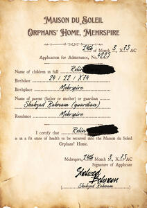 Robin&#39;s Orphanage Certificate