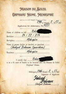 Robin's Orphanage Certificate